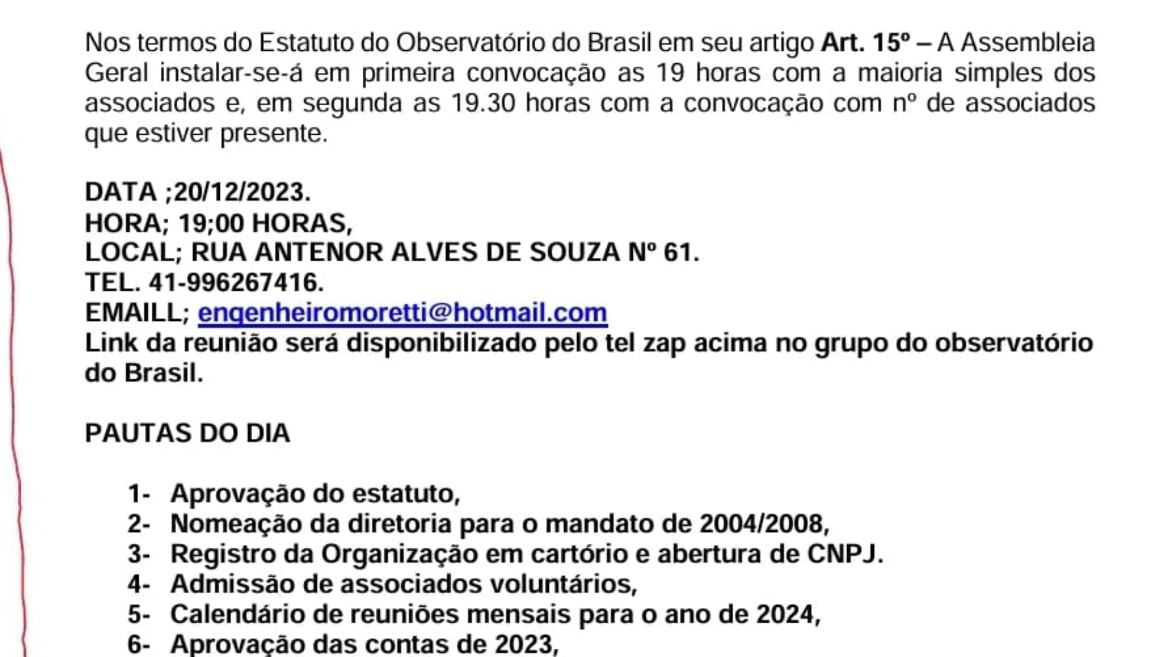 edical convocacao